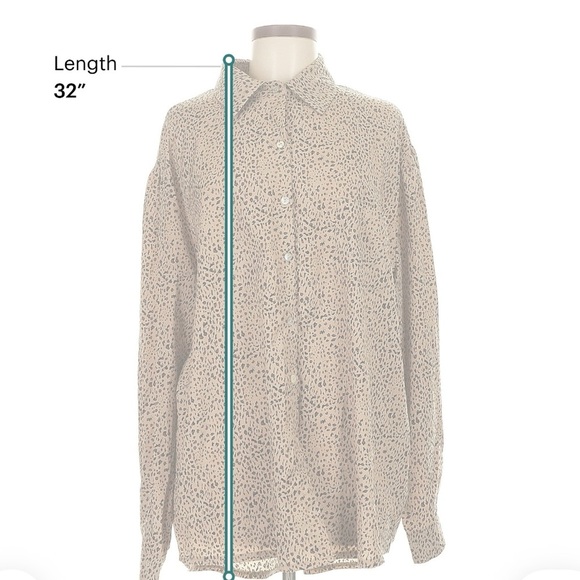 POL Brown Leopards Print Button-Down Shirt Size Medium, Perfect For Fall - Picture 4 of 5